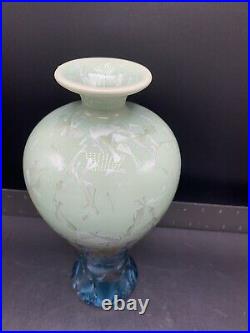 Vintage Studio Art Pottery Vase with Crystalline Glaze