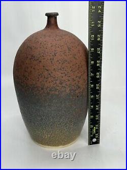 Vintage Studio Pottery Handmade Artist Vase Signed D. Faulkner 91