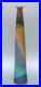 Vintage Tapered Art Pottery Vase Metallic Rim 12 Signed