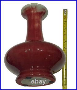Vintage Tulip Vase Glaze Art Pottery Ceramic Romantic Red Rouge Decorative Decor