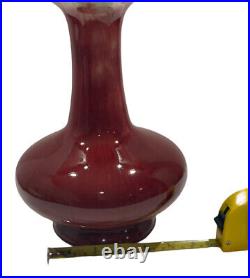 Vintage Tulip Vase Glaze Art Pottery Ceramic Romantic Red Rouge Decorative Decor