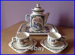 Vintage USSR ZIK Konakovo Studio Art Pottery Ceramic Coffee Tea Set Music