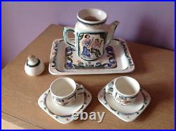 Vintage USSR ZIK Konakovo Studio Art Pottery Ceramic Coffee Tea Set Music