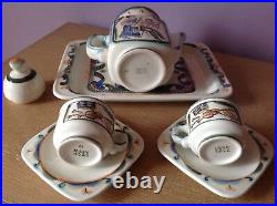 Vintage USSR ZIK Konakovo Studio Art Pottery Ceramic Coffee Tea Set Music