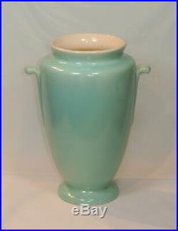 Vintage WELLER Art Pottery SENECA Large VASE Light Blue and Ivory Neiska