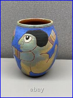Vintage Washington Ledesma Eclectic Ceramic Vase Signed 1996
