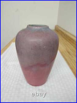 Vintage art pottery vase varying purple muted shades unmarked