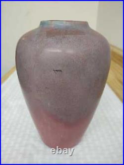 Vintage art pottery vase varying purple muted shades unmarked