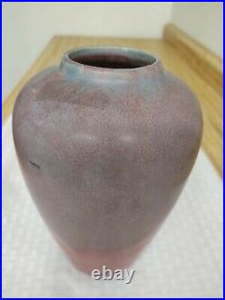 Vintage art pottery vase varying purple muted shades unmarked