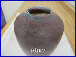 Vintage art pottery vase varying purple muted shades unmarked