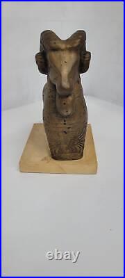 Vintage sculpture mid century modern ceramic art pottery ram mountain goat