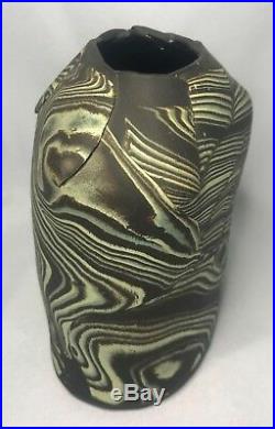 Virginia Cartwright Folded Clay Vase Handcrafted Ceramic Studio Art Pottery