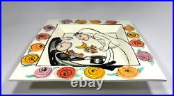 Virginia Seeley'96 Handmade Ceramic Pottery Wall Art Tray Bride & Groom Wedding