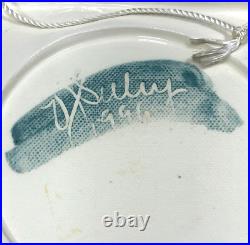 Virginia Seeley'96 Handmade Ceramic Pottery Wall Art Tray Bride & Groom Wedding