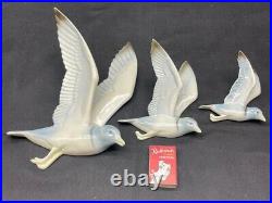 Vntage Set 3 English Poole Pottery Wall Mounted Seagulls Design No 8162 Aaa+++