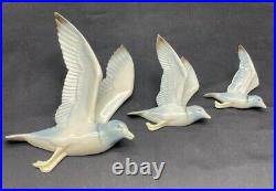 Vntage Set 3 English Poole Pottery Wall Mounted Seagulls Design No 8162 Aaa+++