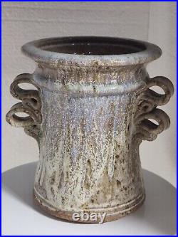 Vtg 70's Studio Ceramic art Pottery Vase Vessel 7 SHINO glaze MALCOLM DAVIS