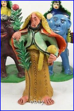 Vtg 7 Piece Ceramic Figurines Mexican Folk Art Candelario Medrano To Bethlehem