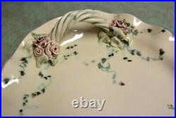 Vtg'93 Van Vlack Signed Handmade Art Pottery Oval Tray Handles Vanity/Serving