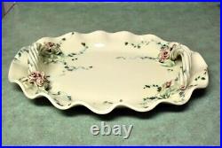 Vtg'93 Van Vlack Signed Handmade Art Pottery Oval Tray Handles Vanity/Serving