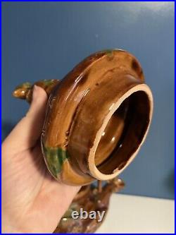 Vtg Art Pottery Ceramic Water Jug/Kumanet Sculptural Bird Hand Crafted Unique