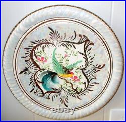 Vtg BELGIUM ART POTTERY CERAMIC Wall Hanging PLAQUE Plate HUMMINGBIRD