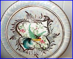 Vtg BELGIUM ART POTTERY CERAMIC Wall Hanging PLAQUE Plate HUMMINGBIRD