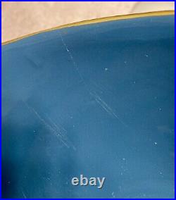 Vtg Bitossi Aldo Londi Seta Italian Mid Century Art Pottery Bowl Teal Blue Gold