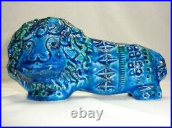 Vtg Bitossi Rimini Blue Lion Aldo Londi Design Art Pottery Mcm Raymor or Flavia