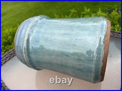Vtg Handmade Art Fine Pottery Vessel Vase Shades Of Blue Hand Glazed Inside Out