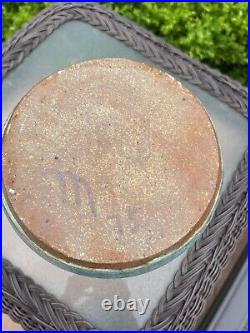 Vtg Handmade Art Fine Pottery Vessel Vase Shades Of Blue Hand Glazed Inside Out