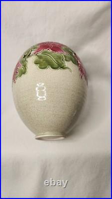 Vtg Kathy Smallwood Studio Art Pottery Vase with Floral Cutout Accents 1989