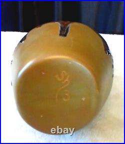 Vtg MCM Drip Glaze Ceramic Double Spout Handle Vase Sh3 Boho Art Pottery 14.5