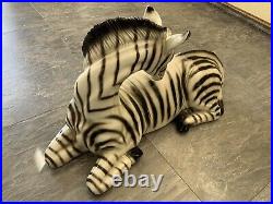 Vtg MID Century 18 Italian Art Pottery Hand Painted Ceramic Zebra Sculpture