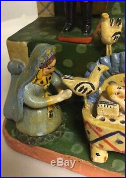 Vtg Olaria Alfacinha Estremoz Portugal Folk Art Pottery Ceramic Nativity Scene