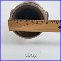 Vtg Richard Dick Lien Studio Pottery Vase Drip Glaze Handles Wheat Signed 11.5