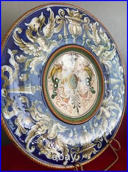 Vtg. Set of 2 Italian Ceramic Art Pottery Hand Painted & Signed Majolica