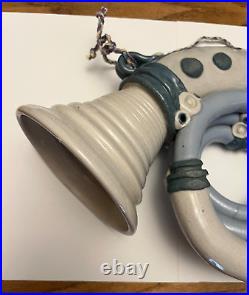 Vtg Steve Smeed Ceramic French Horn Whimsical Art Pottery Signed Functional OR