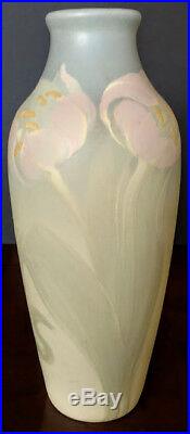 WELLER Hudson Rare Art Pottery Gorgeous Twin Tulips, by Hester Pillsbury