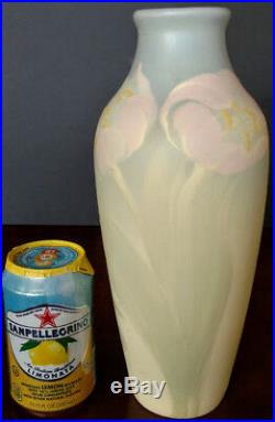 WELLER Hudson Rare Art Pottery Gorgeous Twin Tulips, by Hester Pillsbury