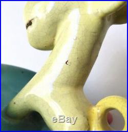 Walter Bosse Ceramic Figurine Dish Horse Pony Dog 1930s Austria Art Deco Bauhaus
