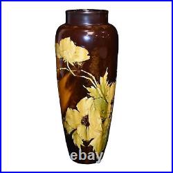 Wardle England Antique Art Pottery Standard Glaze Yellow Floral Ceramic Vase