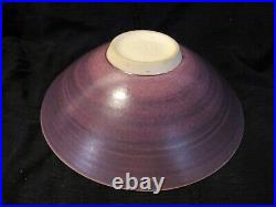 Wayne L Bates Stripe Line Ceramic Bowl signed Art Pottery 8 1/4 U60S