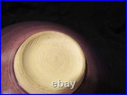 Wayne L Bates Stripe Line Ceramic Bowl signed Art Pottery 8 1/4 U60S