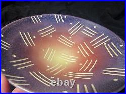 Wayne L Bates Stripe Line Ceramic Bowl signed Art Pottery 8 1/4 U60S