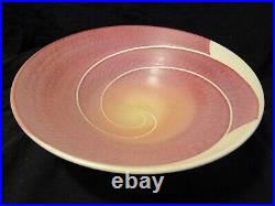 Wayne L Bates Swirl Spiral Ceramic Bowl signed Art Pottery 9 U59S