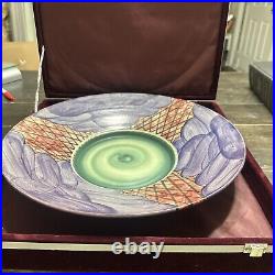 Wayne L Bates Swirl Spiral Ceramic Bowl signed Art Pottery Modern Style
