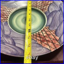 Wayne L Bates Swirl Spiral Ceramic Bowl signed Art Pottery Modern Style