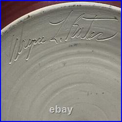 Wayne L Bates Swirl Spiral Ceramic Bowl signed Art Pottery Modern Style