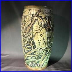 Weller 8 Woodcraft Owl Vase